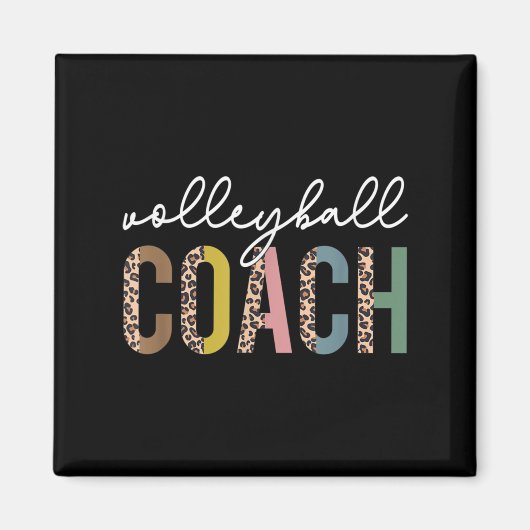 Volleyball Mama Leopard Volleyball Trainerteam Ges Magnet (Vorne)