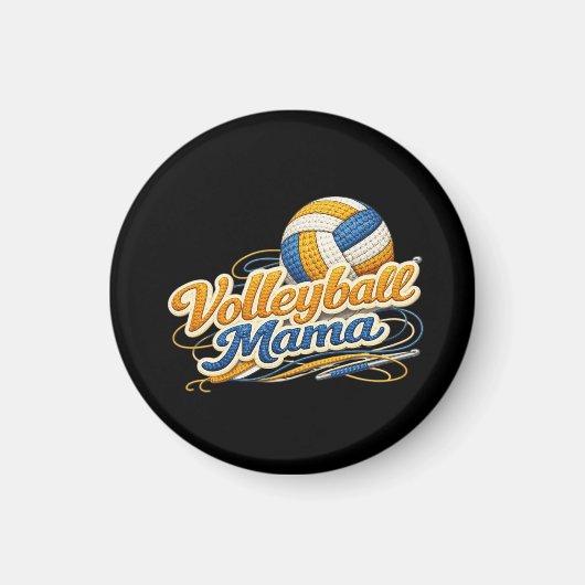 Volleyball Mama Magnet – Retro Volleyball Mom (Vorne)