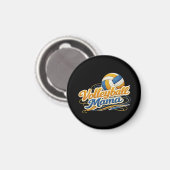 Volleyball-Mama-Magnet – Retro-Volleyball-Mutter Magnet (Vorderseite/Rückseite)