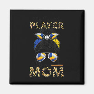 Volleyball Mama Messy Bun Fun Sport Ball Mama Mutt Magnet