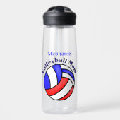Volleyball-Mama mit Namen Trinkflasche (Vorne)