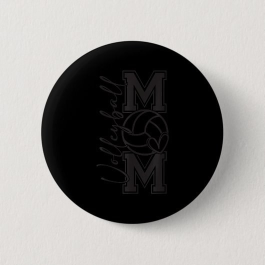 Volleyball Mama Mom Coquette Volleyball Bow Game D Button (Vorderseite)