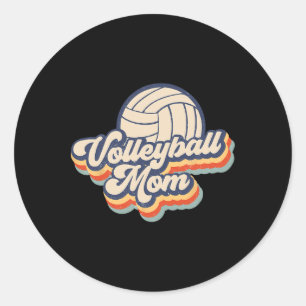 Volleyball Mama Mutter Muttertag Vintage Retro Lus Runder Aufkleber