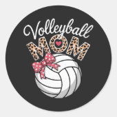 Volleyball-Mama Runder Aufkleber (Vorderseite)