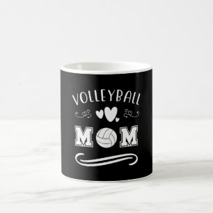 Volleyball-Mama Schwarz-Weiß-Typografie-Text Kaffeetasse