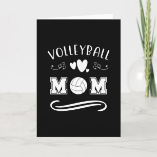 Volleyball-Mama Schwarzweiß-Schriftart Karte