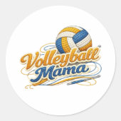 Volleyball Mama Sticker (Retro Script) (Vorderseite)