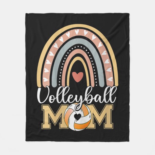 Volleyball Mama T-Shirt Leopard Muttertag Fleecedecke (Vorderseite)
