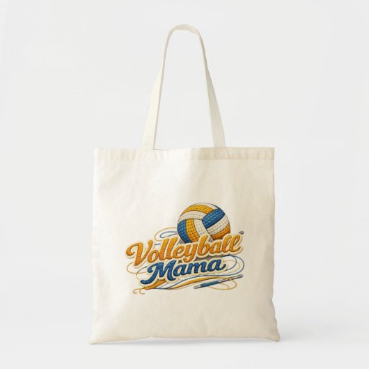 Volleyball Mama Tote Bag (Retro Script) Tragetasche (Vorne)