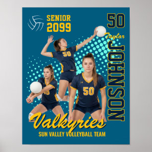 Volleyball-Mannschaft Custom Foto Senior Night Spo Poster