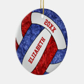 Volleyball-Mannschaft in Rot-Weiß Keramik Ornament (Rechts)