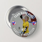Volleyball-Mannschaft Spieler Name Nummer  Button (Vorne & Hinten)