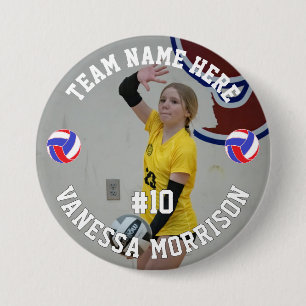 Volleyball-Mannschaft Spieler Name Nummer  Button