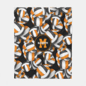 Volleyball-Mannschaftsfarben in schwarzorange Fleecedecke (Vorderseite)
