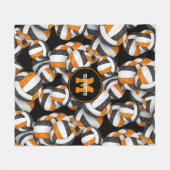 Volleyball-Mannschaftsfarben in schwarzorange Fleecedecke (Vorderseite (Horizontal))