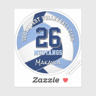 Volleyball-Mannschaftsfarben Kinder Navy Hellblau Aufkleber