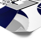 Volleyball-Mannschaftsfarben mit blauen Fotos Poster (Ecke)