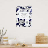 Volleyball-Mannschaftsfarben mit blauen Fotos Poster (Küche)