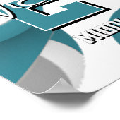 Volleyball-Mannschaftsfarben mit Fotos aquamarin g Poster (Ecke)