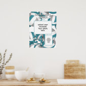 Volleyball-Mannschaftsfarben mit Fotos aquamarin g Poster (Küche)