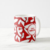 Volleyball-Mannschaftsfarben rot-weiß - Geschenk d Kaffeetasse (VorderseiteRechts)
