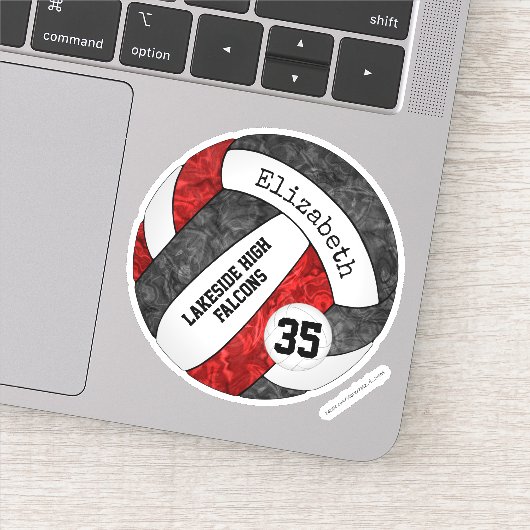 Volleyball-Maskottchen der schwarzen Mädchen Aufkleber (Detail)