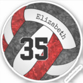 Volleyball mit der Nummer des Spielers Aufkleber (Vorderseite)