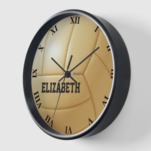 Volleyball mit eigenem Namen Uhr (Winkel)