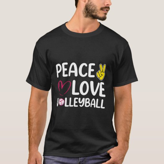 Volleyball mit Friedensball Liebe Volleyball T-Shirt (Vorderseite)