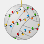 Volleyball mit Holiday Lights Keramik Ornament (Hinten)