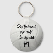 Volleyball mit Jersey-Nummer Schlüsselanhänger (Vorderseite)