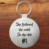 Volleyball mit Jersey-Nummer Schlüsselanhänger (Vorderseite)