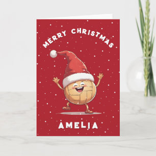 Volleyball mit roter Santa Mütze Name Weihnachten