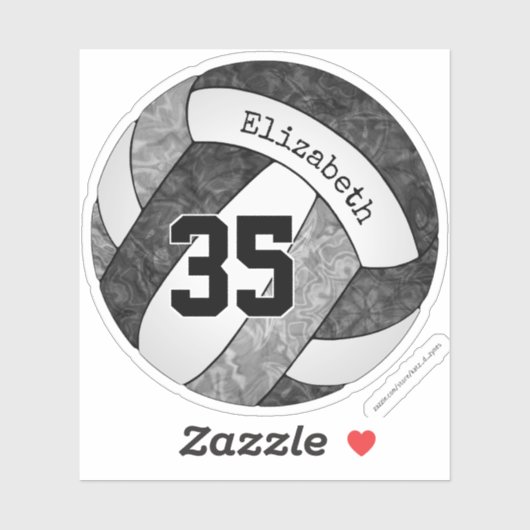 Volleyball mit Spielernummer Aufkleber (Blatt)