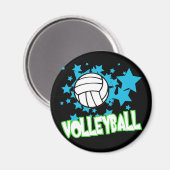 Volleyball mit Sternen Magnet (Vorderseite/Rückseite)