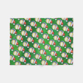 Volleyball mit Weihnachtshut Fleecedecke (Vorderseite (Horizontal))