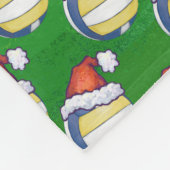 Volleyball mit Weihnachtshut Fleecedecke (Ecke)