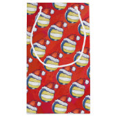 Volleyball mit Weihnachtshut Kleine Geschenktüte (Rückseite)