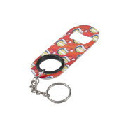 Volleyball mit Weihnachtshut Mini Flaschenöffner (Rückseite Schrägansicht)