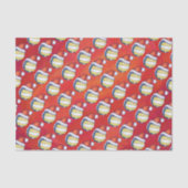 Volleyball mit Weihnachtshut Seidenpapier (Vorderseite)