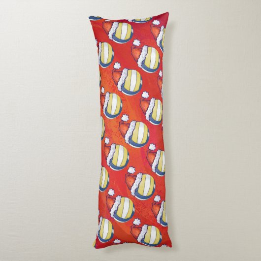 Volleyball mit Weihnachtshut Seitenschläferkissen (Rückseite (Vertikal))