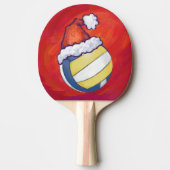 Volleyball mit Weihnachtshut Tischtennis Schläger (Vorderseite)