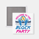 Volleyball Mittlerer Blocker Herzlich willkommen b Magnet (Vorderseite/Rückseite)