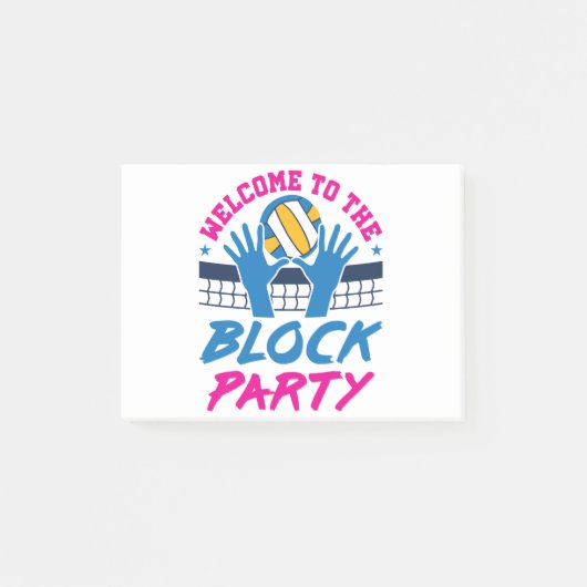 Volleyball Mittlerer Blocker Herzlich willkommen i Post-it Klebezettel (Vorderseite)