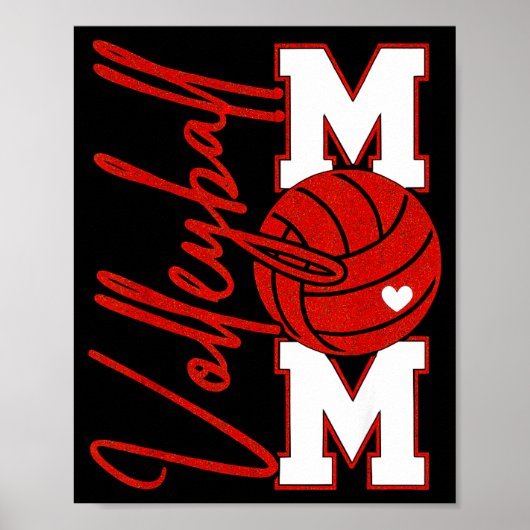Volleyball Mom Game Day Mama Srts Volleyball Famil Poster (Vorne)