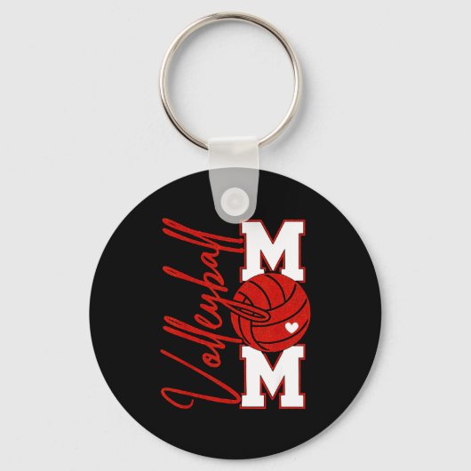 Volleyball Mom Game Day Mama Srts Volleyball Famil Schlüsselanhänger (Vorderseite)