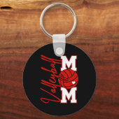 Volleyball Mom Game Day Mama Srts Volleyball Famil Schlüsselanhänger (Vorderseite)