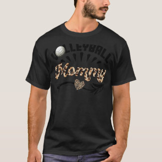 Volleyball Mommy Leopard Ball Mama Muttertag T-Shirt