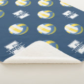Volleyball-Monogramm-Name-Decke – Buchstabe E Sherpadecke (3/4)