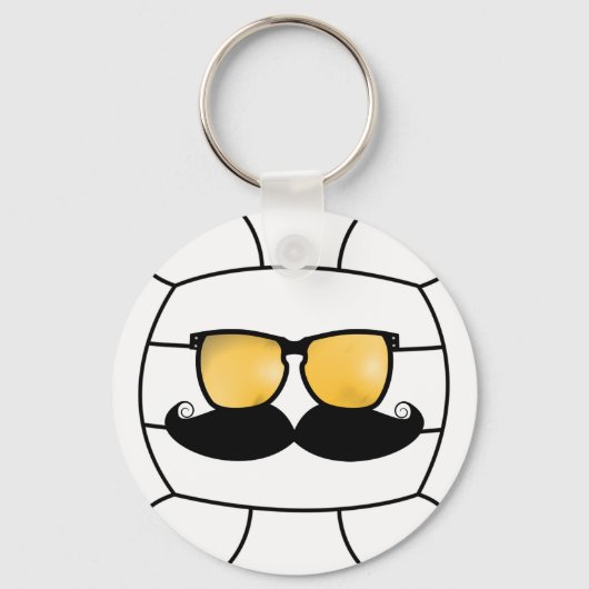 Volleyball Mustache Schlüsselanhänger (Vorderseite)
